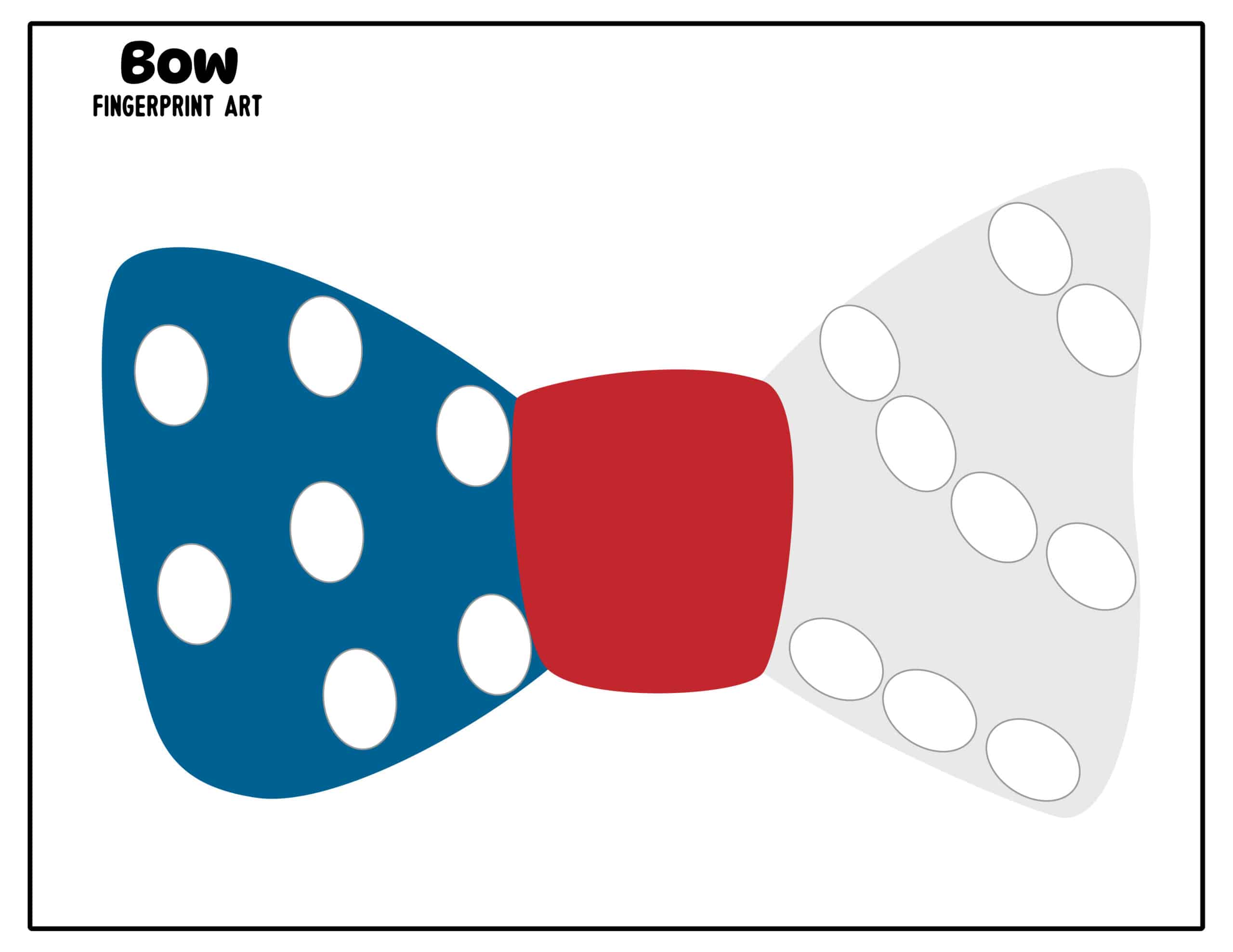 4th of July fingerprint art printable bowtie without finger prints