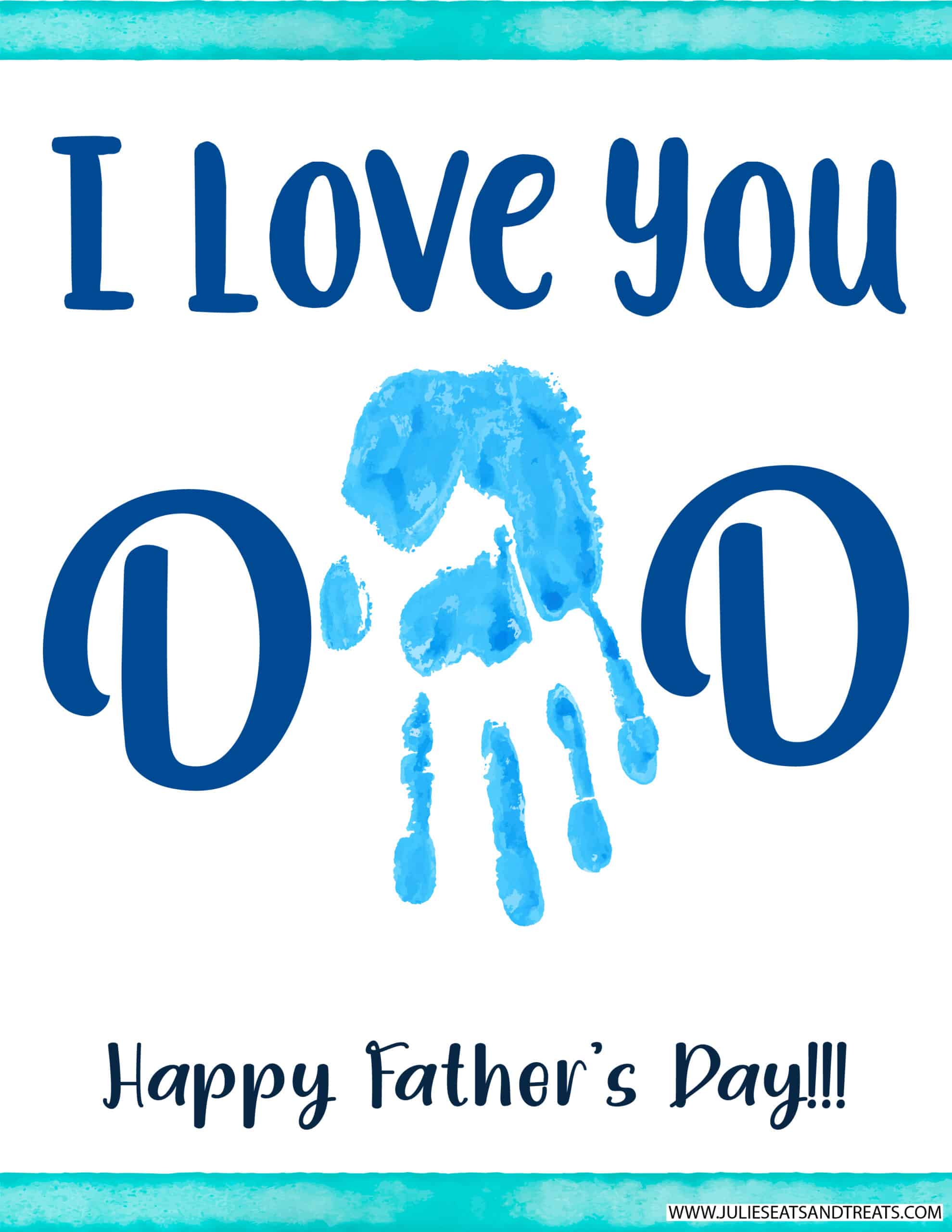 I Love You Dad Handprint Printable with handprints