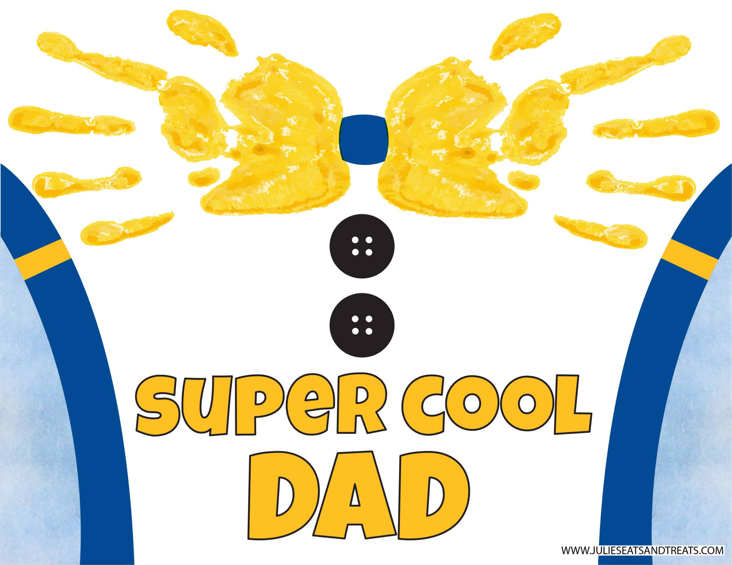 Super Cool Dad Handprint Printable with handprints