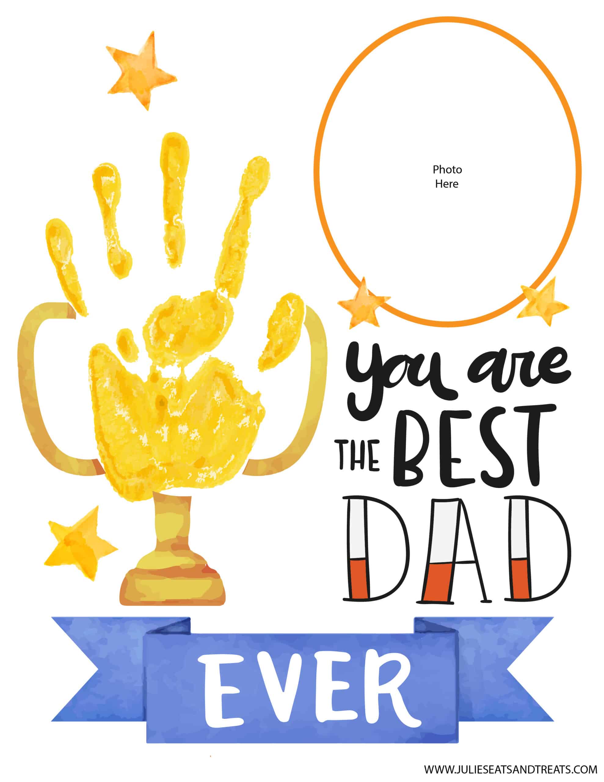You are the best Dad Ever Handprint Printable with handprints