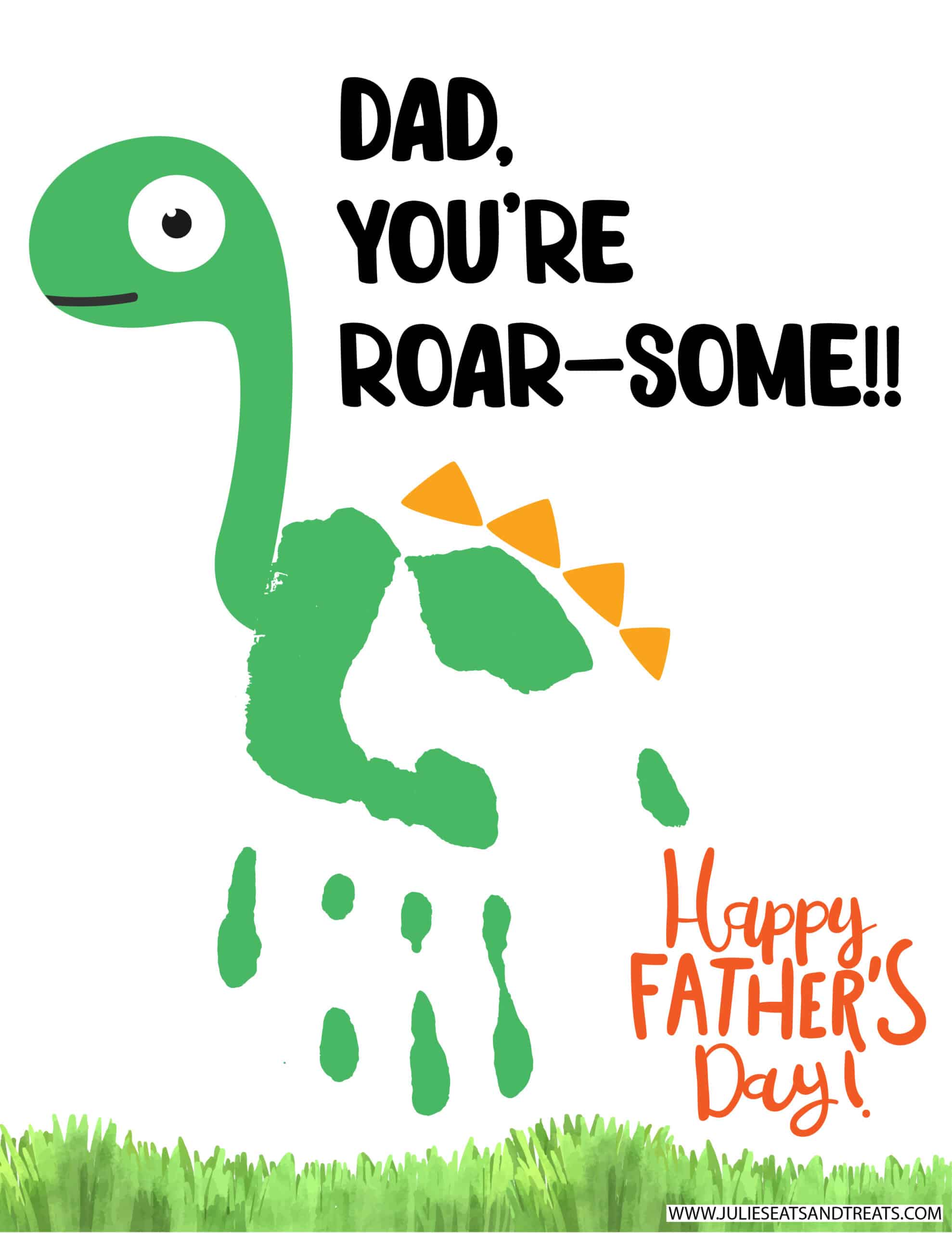 Dad You're Roar Some Handprint Printable with handprints