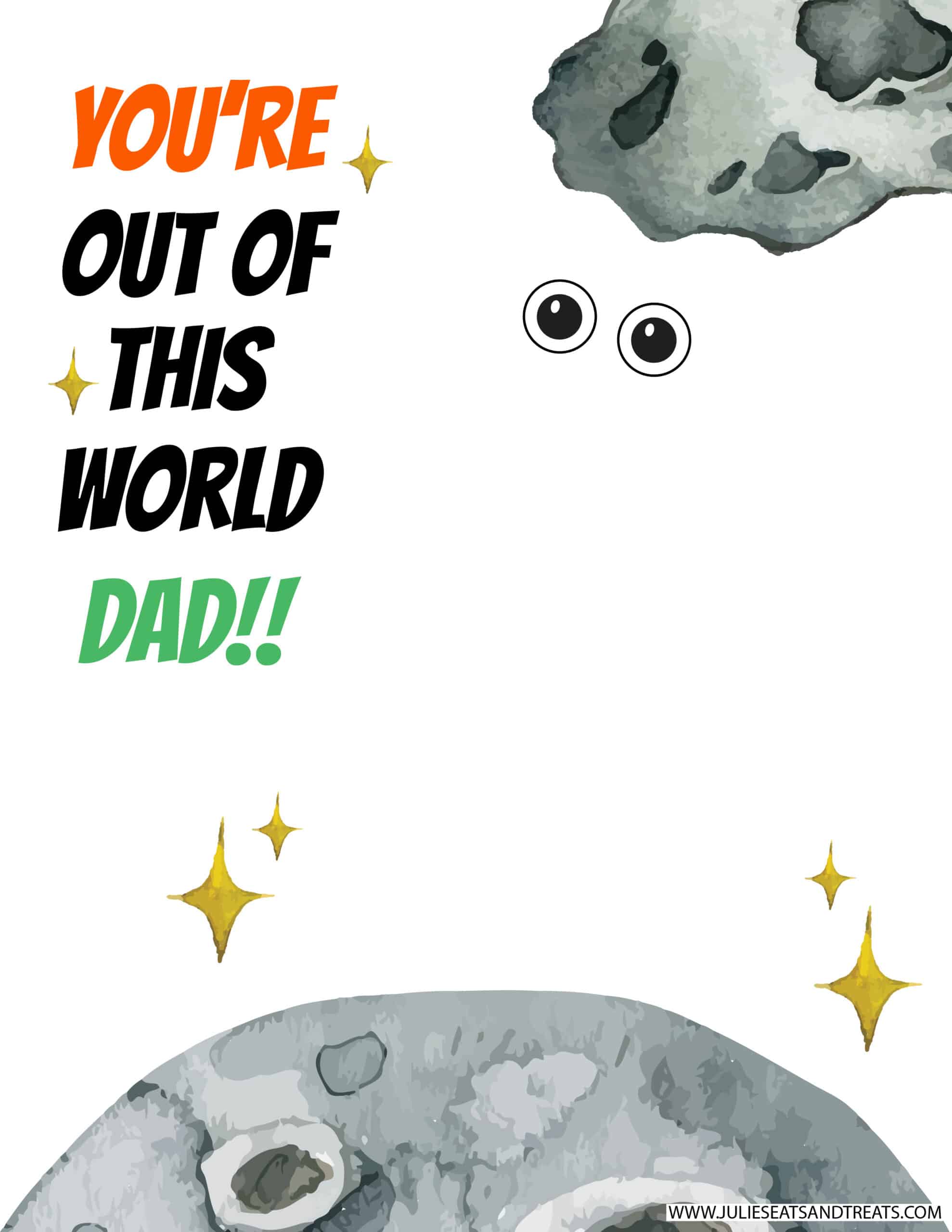You're Out of this world Dad Handprint Printable