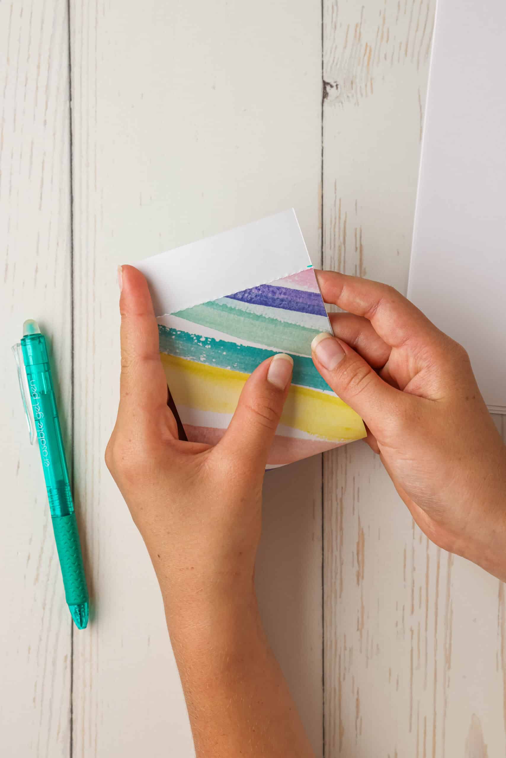 Fold the cardstock 1" from the top