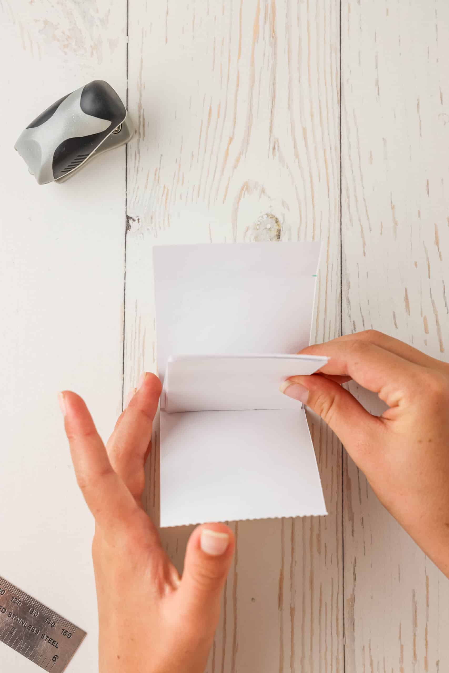 insert the pages into the cardstock cover.