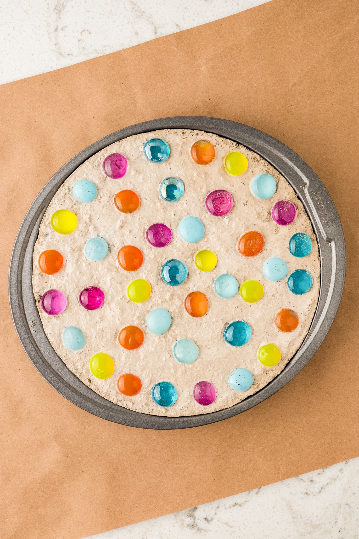 Allow the concrete to set and dry. This can take up to 24-48 hours.