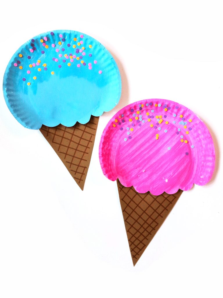 Two Completed ice cream cones.