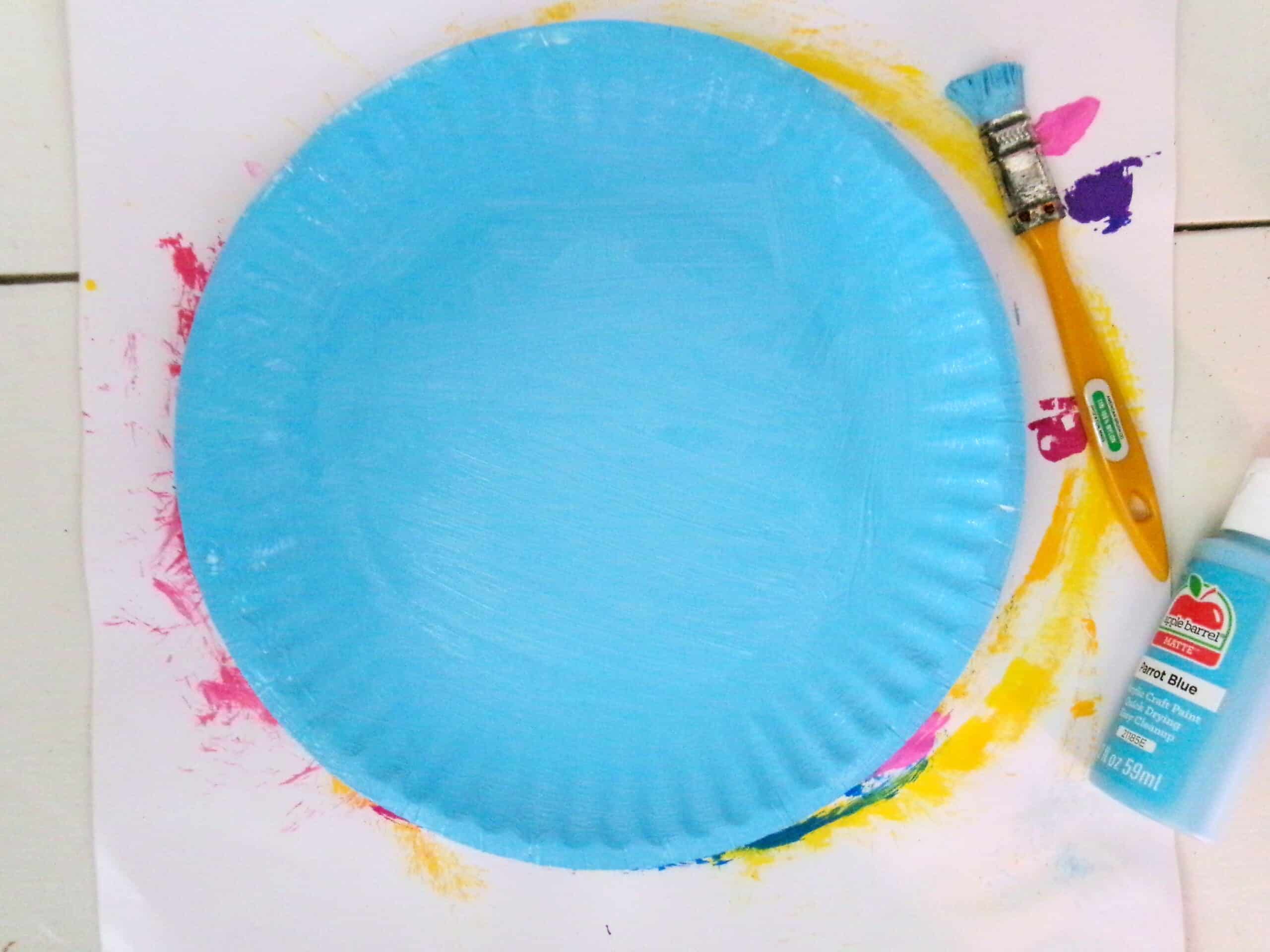 Begin by painting a plate the choice of your color. Let it dry completely.