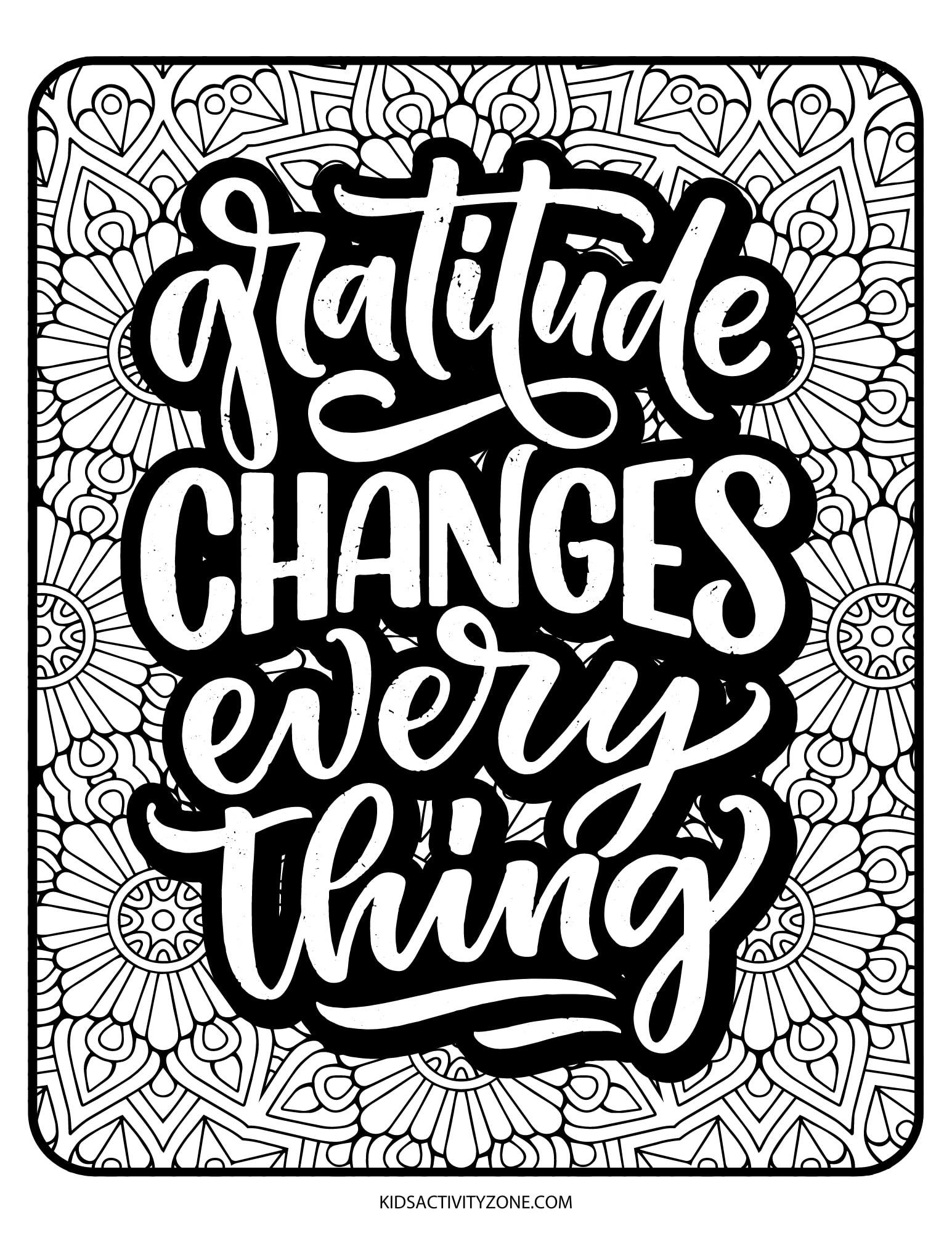 Gratitude Changes Everything Coloring Page