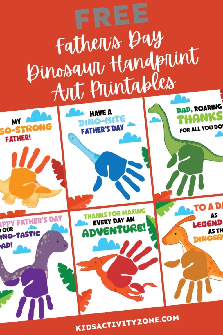 Father's Day Dinosaur Handprint Art Printables - Featured Image