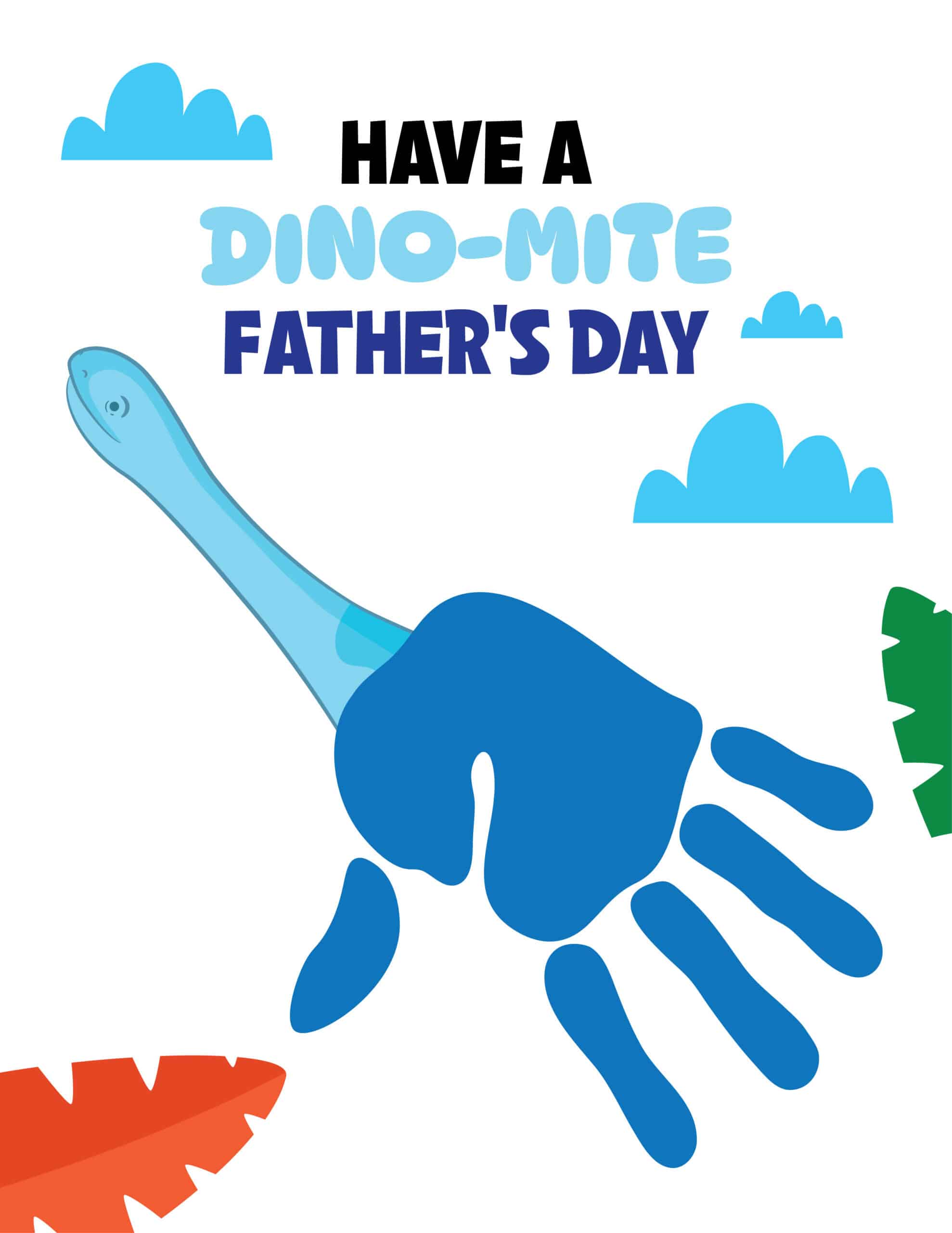 Din-Mite Father's Day Handprint Printable