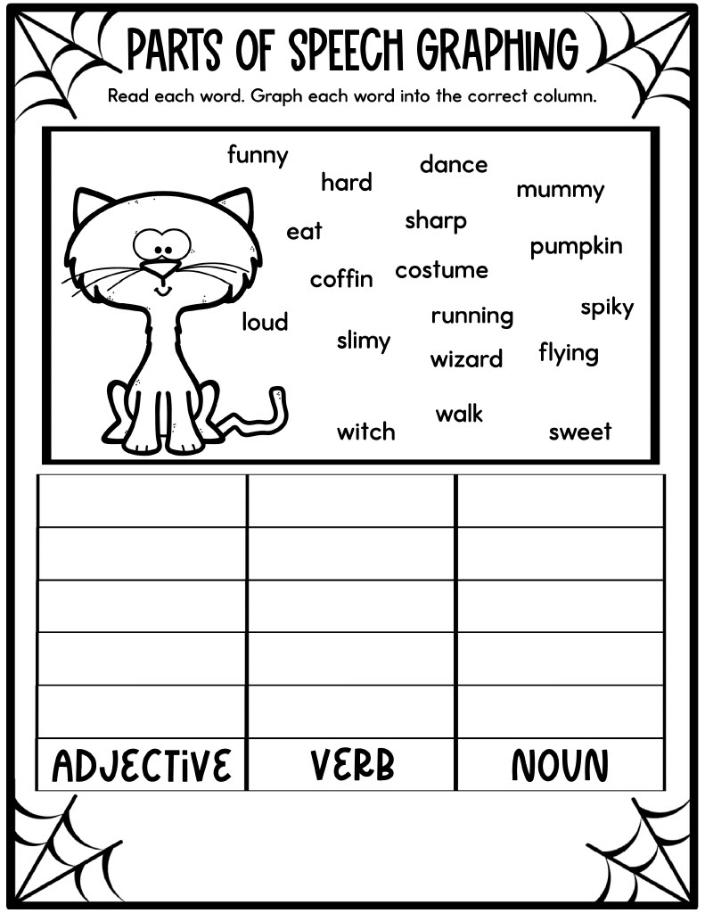 Halloween Word Graphing Worksheets