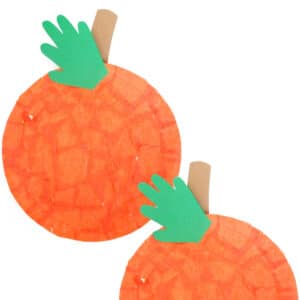 Handprint Pumpkin Craft Square