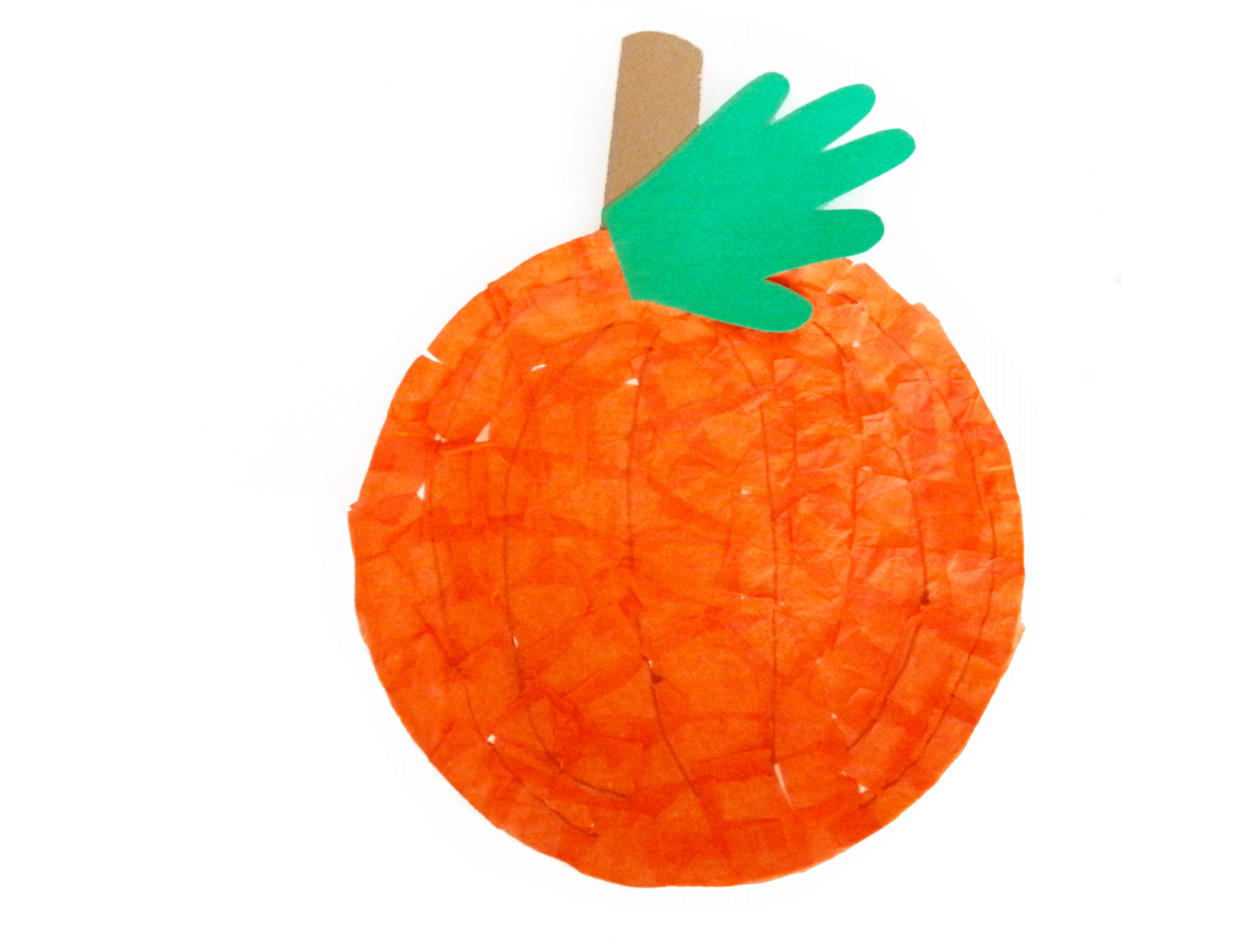 one completed pumpkin craft.