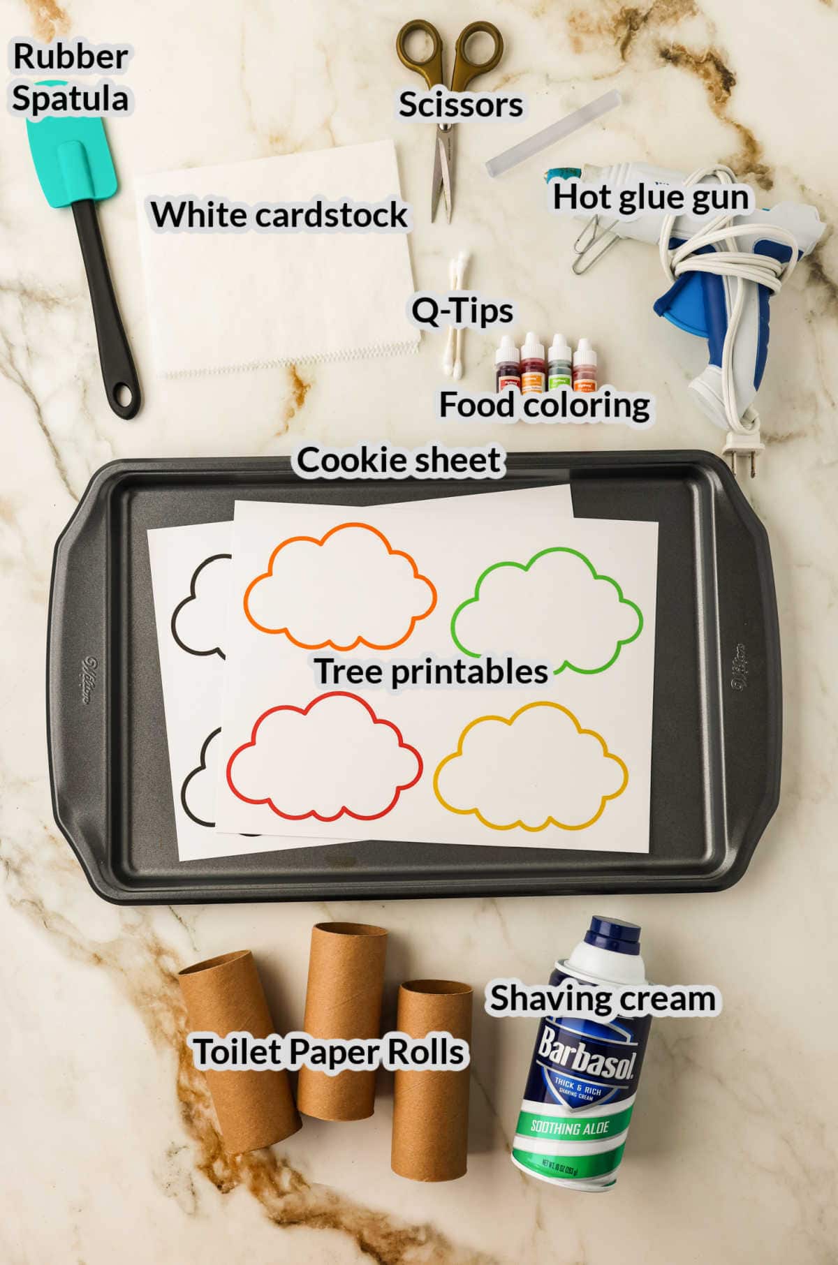 Overhead image of Toilet Paper Roll Fall Tree Craft Supplies