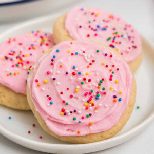 Closeup square image of Sour Cream Cookies
