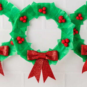 Tissue Paper Christmas Wreath Square Image