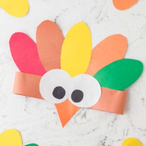Closeup square image of Turkey Headband Craft