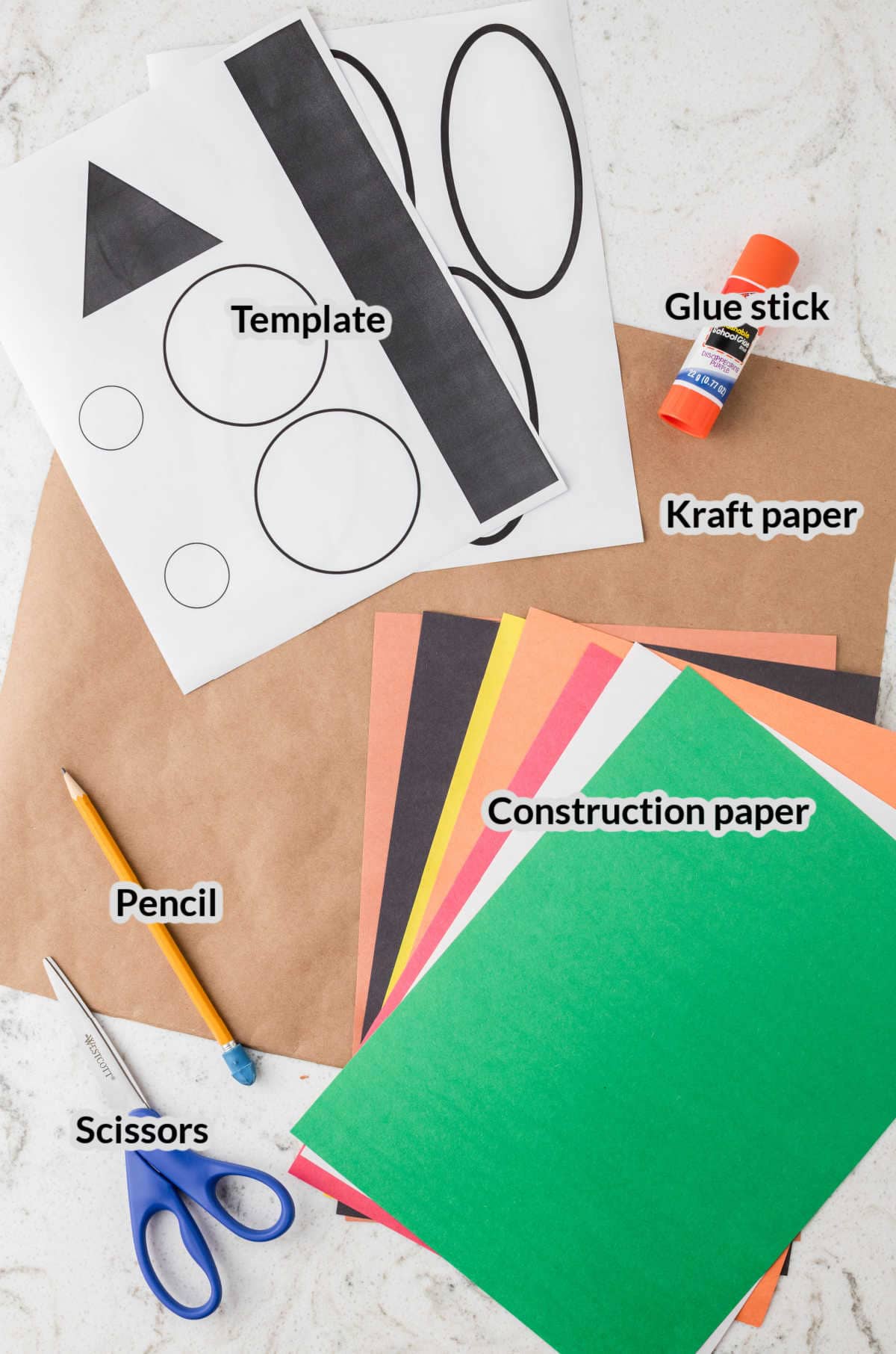 Overhead Image of Turkey Headband Craft Supplies