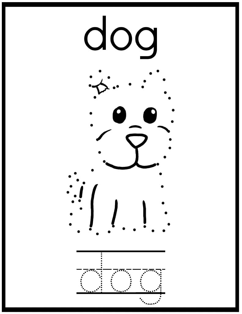 Dog dot to dot worksheet