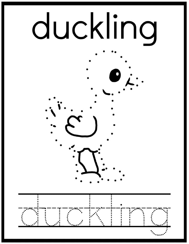 Duckling dot to dot worksheet