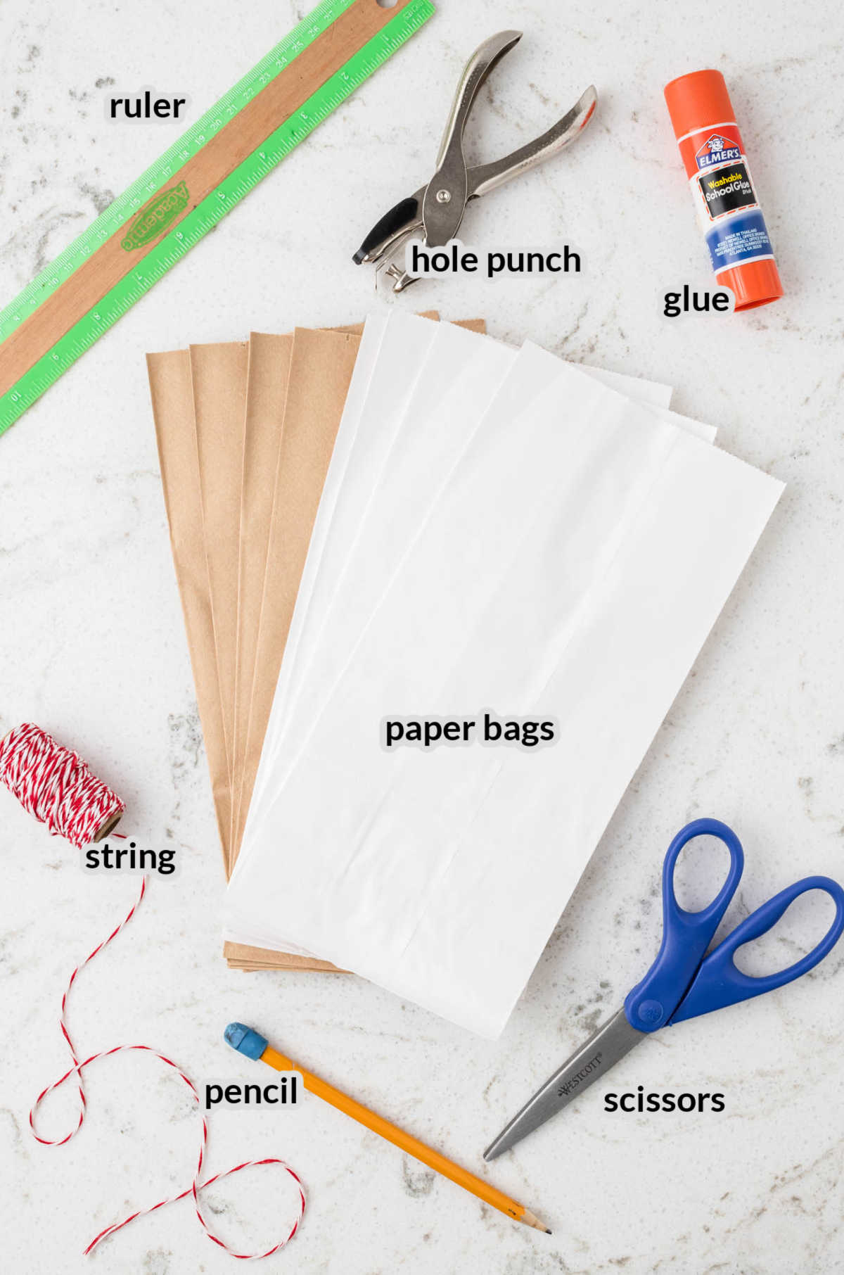 Paper Bag Snowflake Supply List