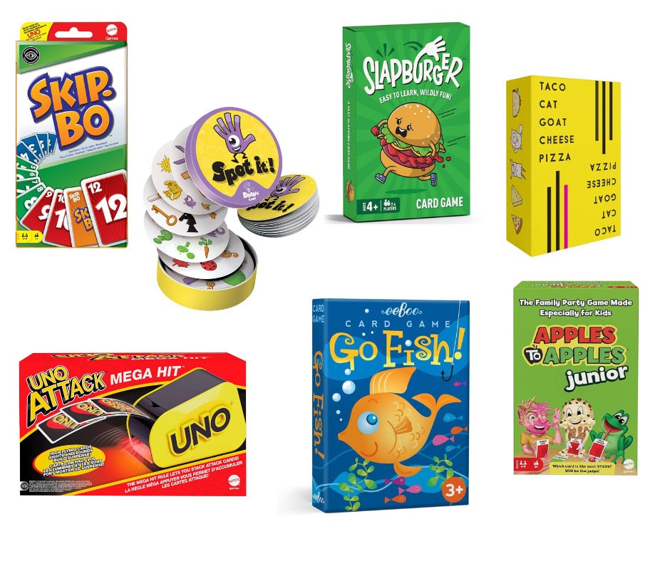 Picture collage of card games.