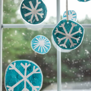 Tape Resist Snowflakes Square Image