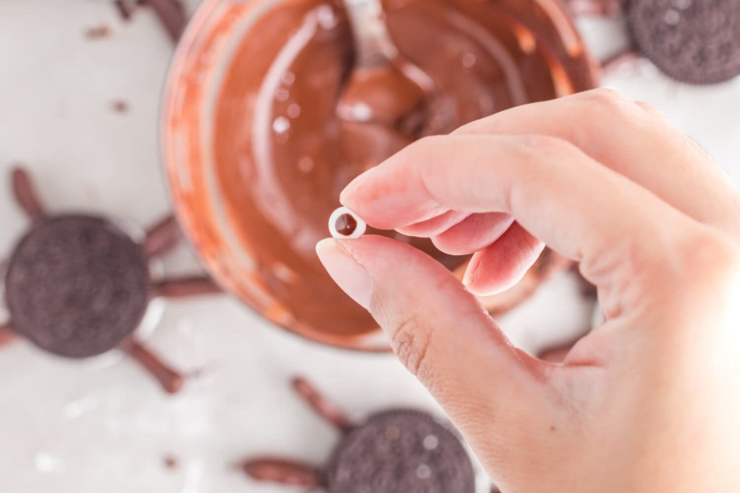 Candy eye in fingers