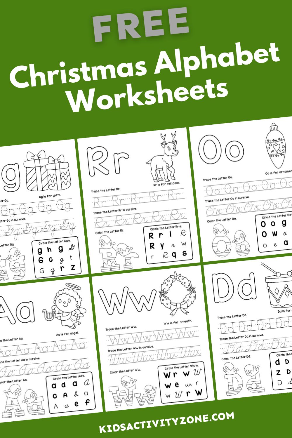 FREE Printable Christmas Alphabet Worksheets - Kids Activity Zone free-printable-christmas-alphabet-worksheets-kids-activity-zone