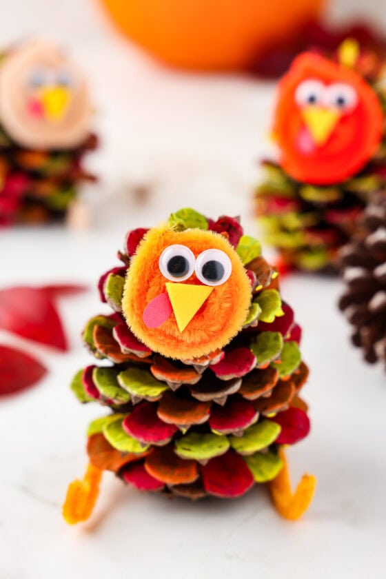 How To Make A Pinecone Turkey Craft (Easy And Cute) - Kids Activity Zone
