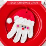 Salt Dough Handprint Santa Ornament KAZ Pin Image