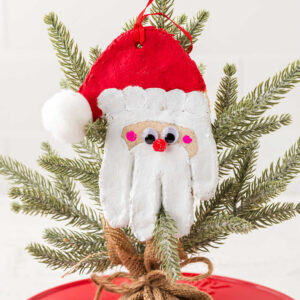 Salt Dough Handprint Santa Ornament Square Image