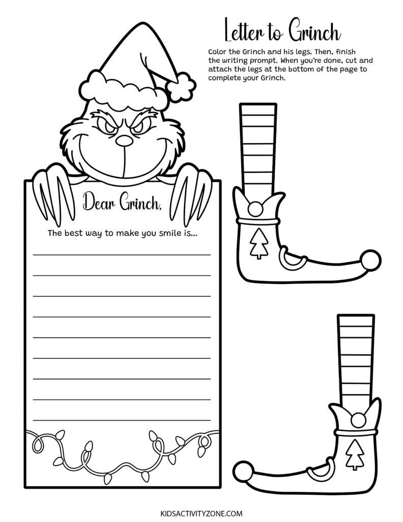 grinch writing prompts - kids activity zone
