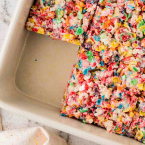 Rainbow Rice Krispies Treats Square Image
